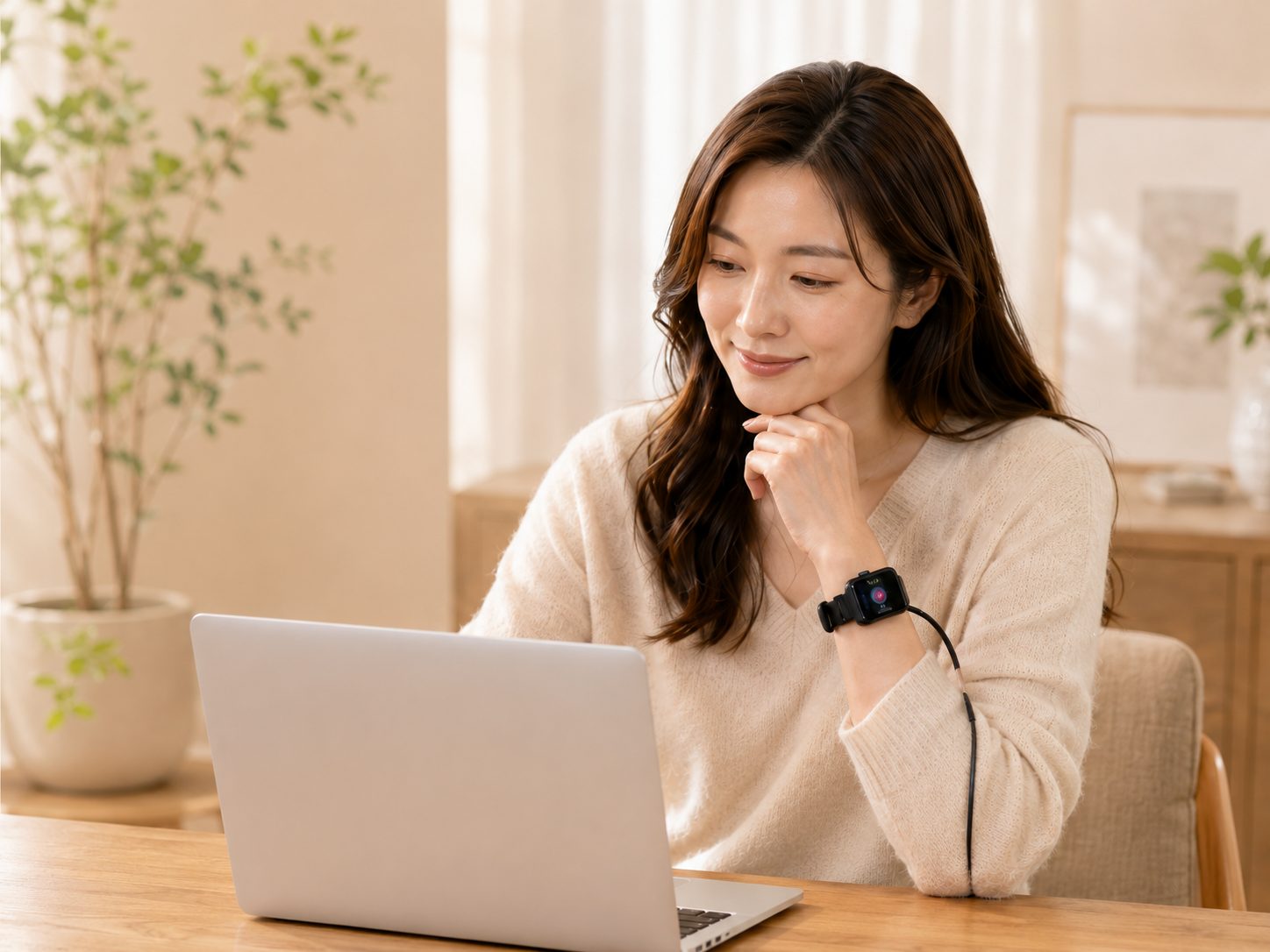 サードアイを個人の健康管理とセルフケアに活用する女性のイメージ